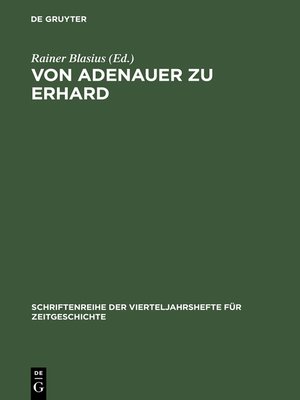 cover image of Von Adenauer zu Erhard
